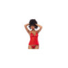 Nuisette courte rouge et string assorti 